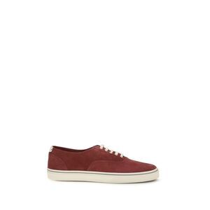 Brunello Cucinelli Bordeaux Calf Leather Bos Taurus Low Top Men's Sneakers